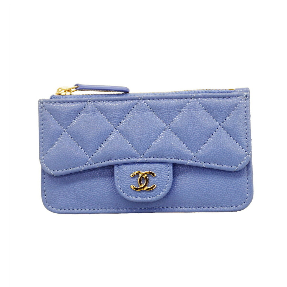 CHANEL Blue Caviar Leather Wallet
